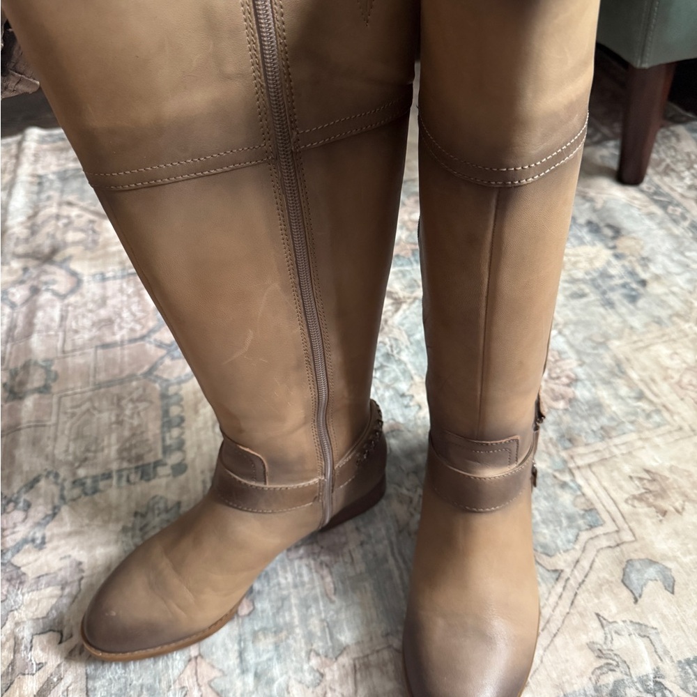 Brown Leather Knee-High Boots